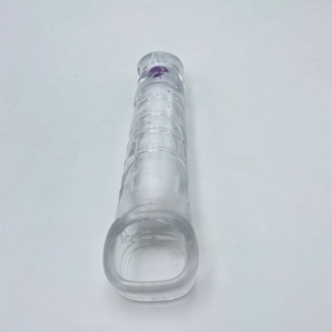 Penis Crystal Case Vibrator Condom Sextoys-Large
