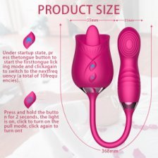 Rose double-head sucking vibration telescopic egg-rose red